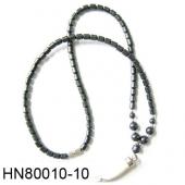 Moonstone Beads Pendant Horn Shape with Hematite Beads Strands Necklace
